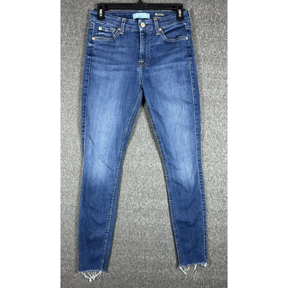 7 For All Mankind b(air) The Ankle Skinny Jeans Size 27 Frayed Raw Hem